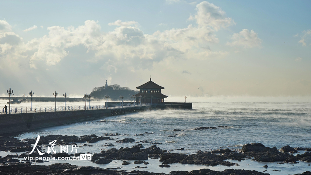 寒潮来袭 青岛海面出现“海浩”奇观